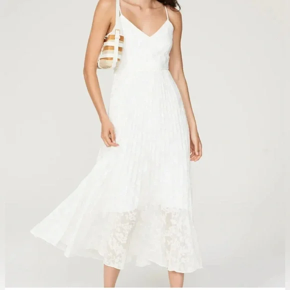 Club Monaco | Dresses | Club Monaco White And Gold Cut Out Ruffled Midi  Dress | Poshmark